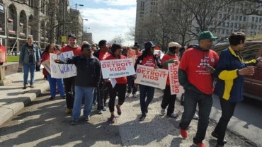Our fight for Detroit Kids (group marching)