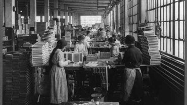 Frances Benjamin Johnston, photographer. Wooden Box Industry: women in work room of box factory. ca 1910. Library of Congress Prints & Photographs Division.